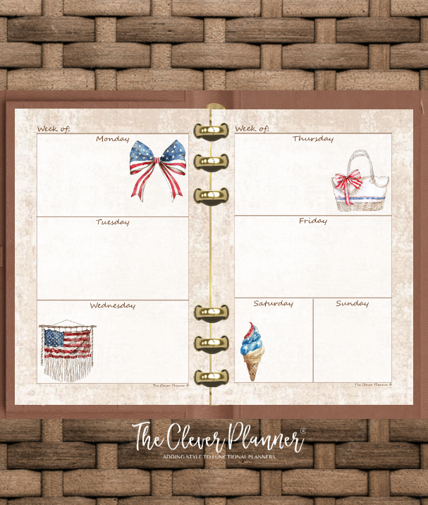 4th of July - Undated Weekly Planner Refill