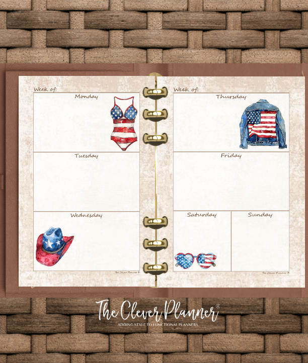 4th of July - Undated Weekly Planner Refill