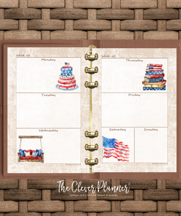 4th of July - Undated Weekly Planner Refill