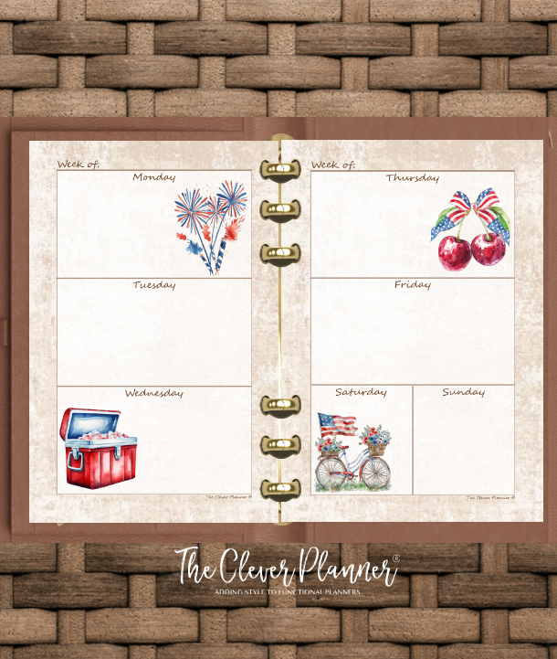 4th of July - Undated Weekly Planner Refill