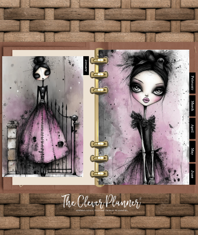 12 Month Divider Tab Set Gothic Planner Tabs