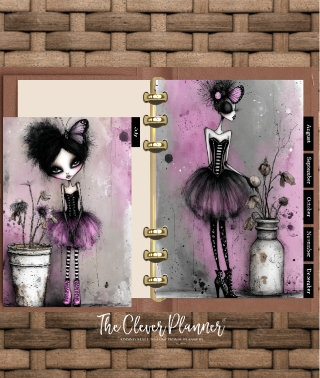 12 Month Divider Tab Set Gothic Planner Tabs