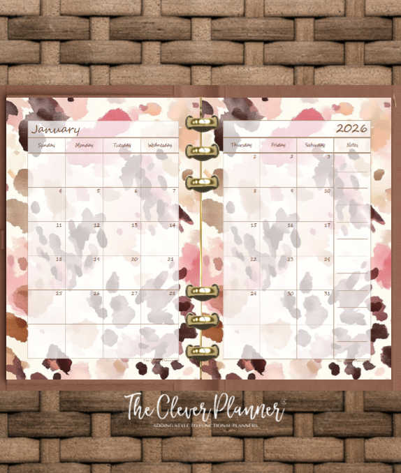 2026 Monthly Calendar (Separated) to use with monthly dividers Leopard Love
