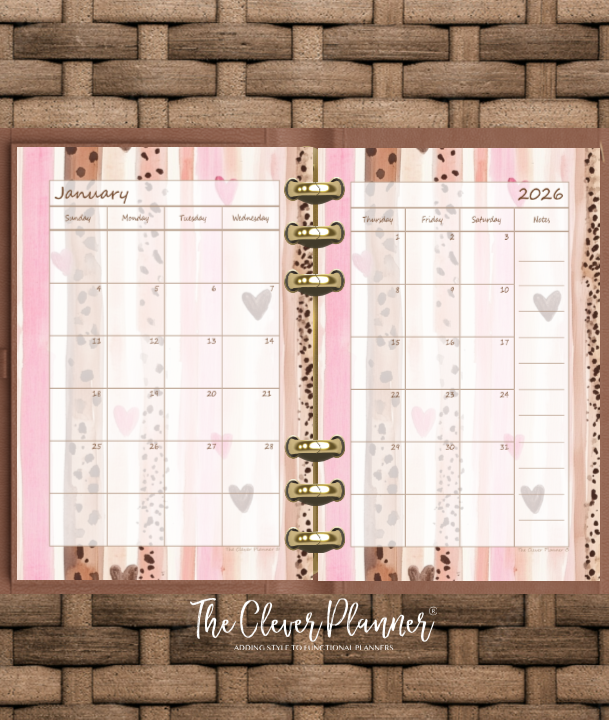 2026 Monthly Calendar (Separated) to use with monthly dividers