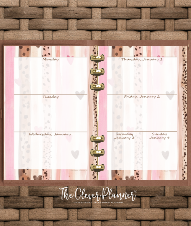 Printed Weekly Calendar Planner Refill 2026
