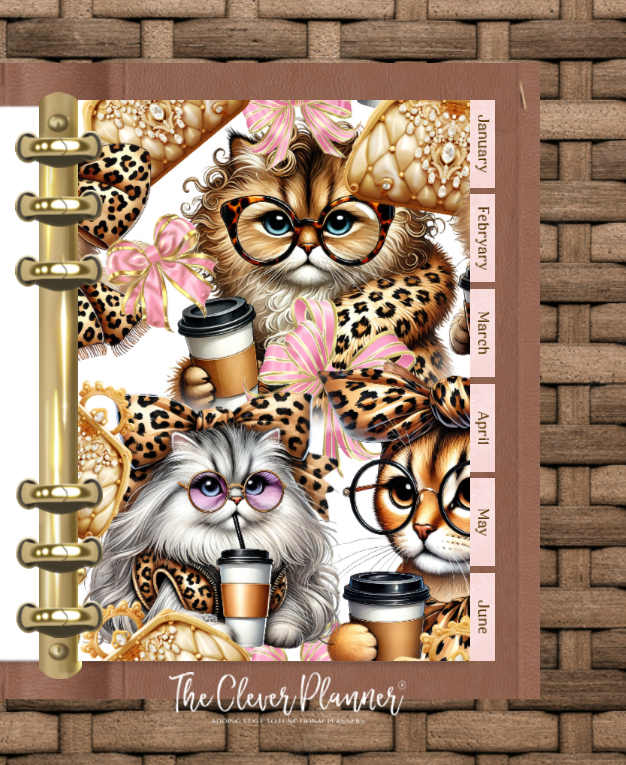 12 Month Divider Tab Set Cats