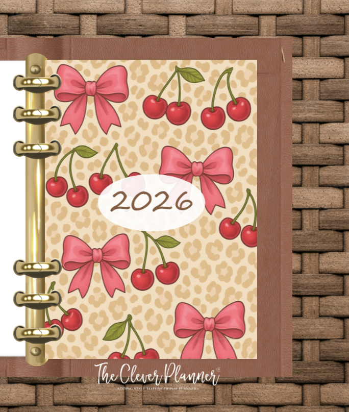 2026 Monthly Calendar (Separated) to use with monthly dividers Leopard Cherries