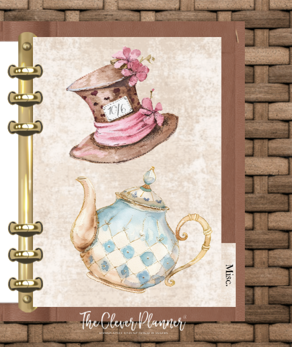 Pastel Tea Party Planner Insert Bundle tab set (planner not included)