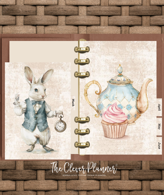 12 Month Divider Tab Set Pastel Tea Party