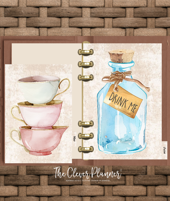 12 Month Divider Tab Set Pastel Tea Party