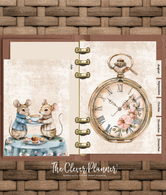 12 Month Divider Tab Set Pastel Tea Party