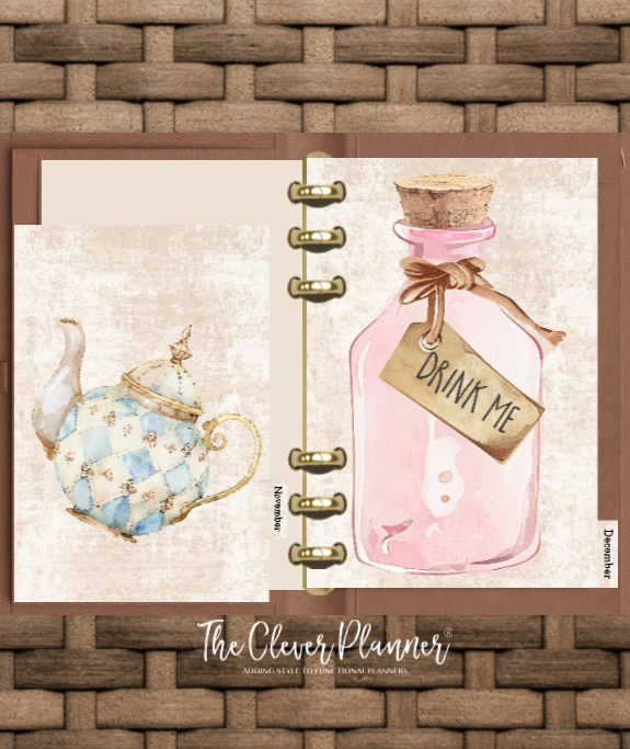 12 Month Divider Tab Set Pastel Tea Party