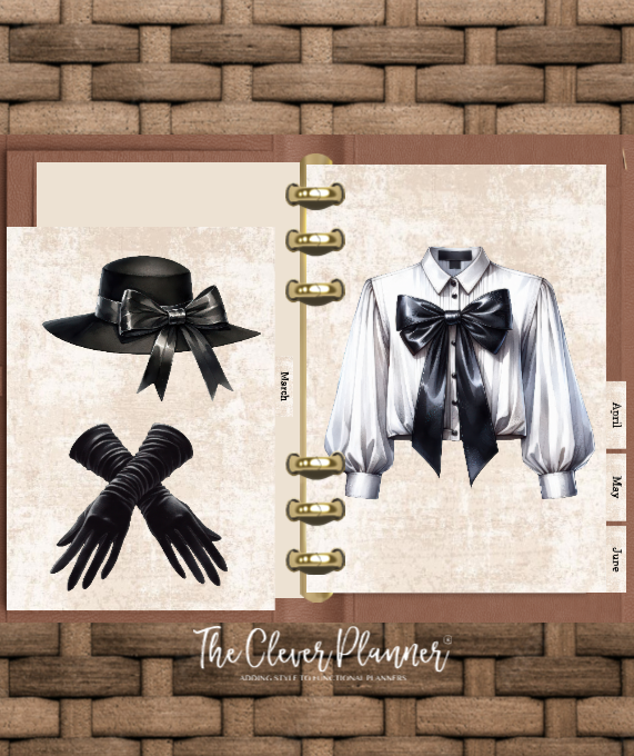 12 Month Divider Tab Set Black and White Fashion