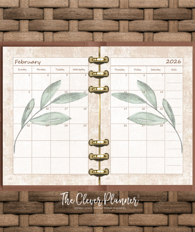 2026 Monthly Calendar (Separated) to use with monthly dividers Sweet Bunny