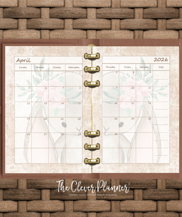 2026 Monthly Calendar (Separated) to use with monthly dividers Sweet Bunny