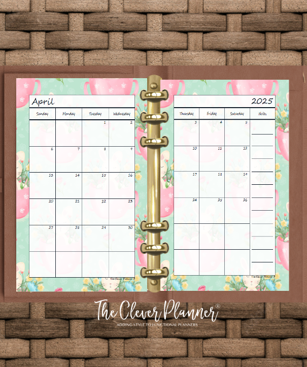 2025 Monthly Calendar (Separated) to use with monthly dividers (Holiday Print)