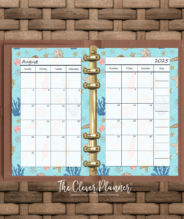 2025 Monthly Calendar (Separated) to use with monthly dividers (Holiday Print)