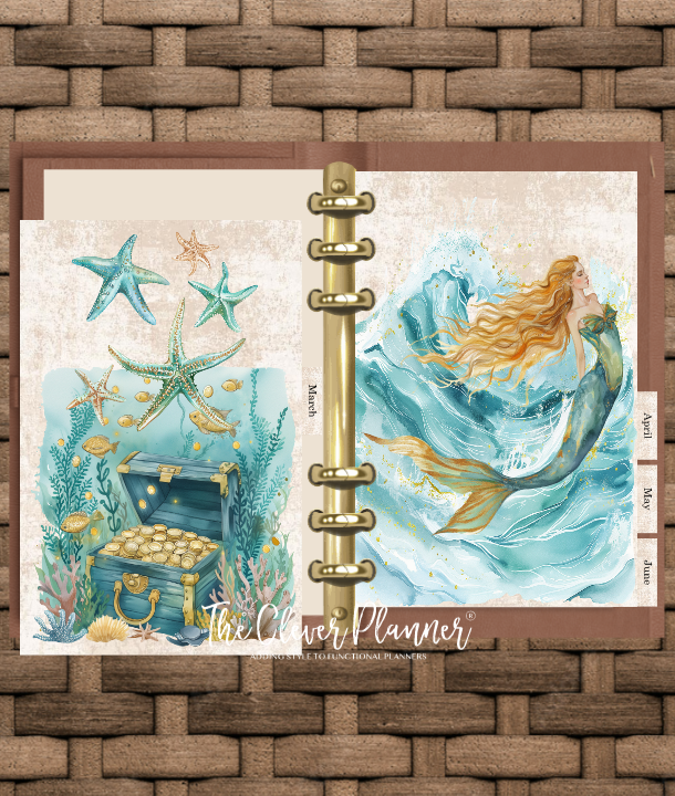 12 Month Divider Tab Set Mermaid Planner Tabs