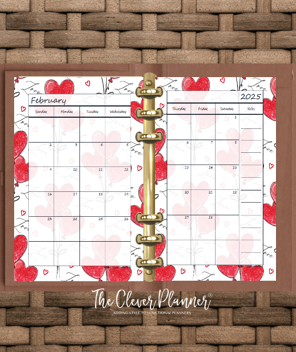 2025 Monthly Calendar (Separated) to use with monthly dividers (Holiday Print)