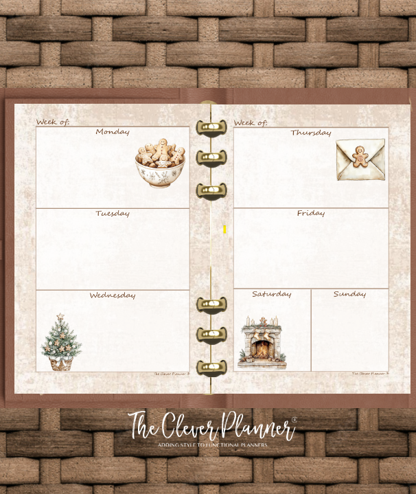 Gingerbread Christmas - Undated Weekly Planner Refill