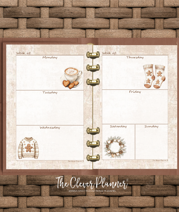 Gingerbread Christmas - Undated Weekly Planner Refill