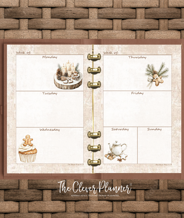 Gingerbread Christmas - Undated Weekly Planner Refill