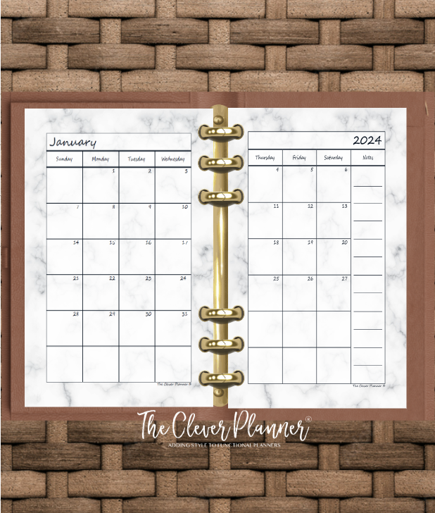 2024 Monthly Calendar (Separated) to use with monthly dividers