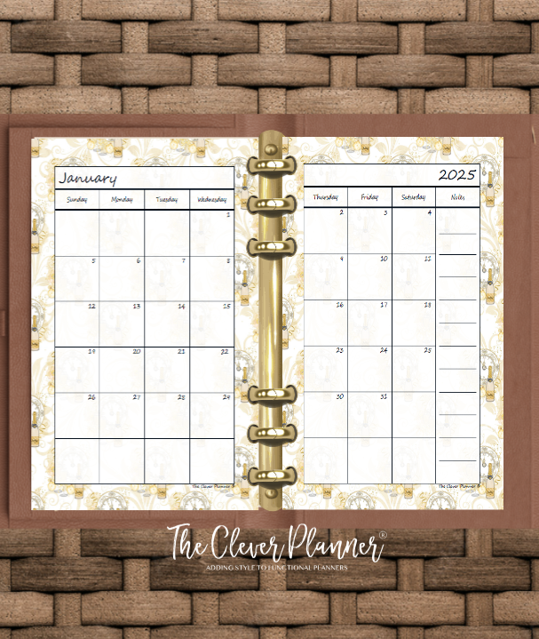 2025 Monthly Calendar (Separated) to use with monthly dividers (Holiday Print)