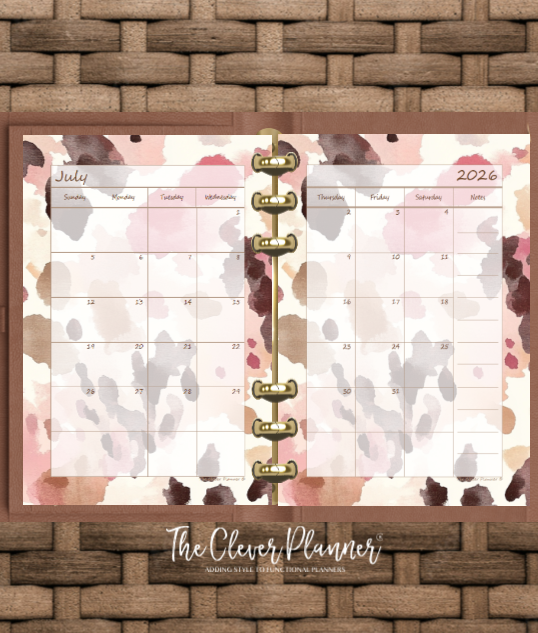 2026 Monthly Calendar (Separated) to use with monthly dividers Leopard Love