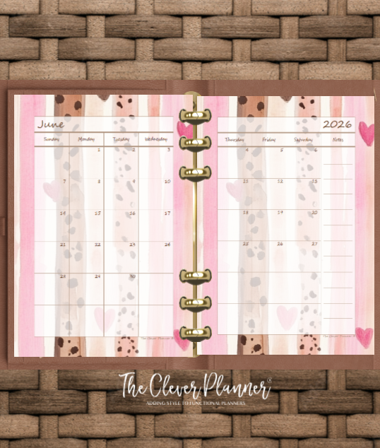2026 Monthly Calendar (Separated) to use with monthly dividers Leopard Love