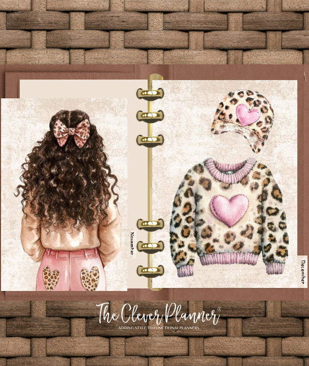 12 Month Divider Tab Set Leopard Love