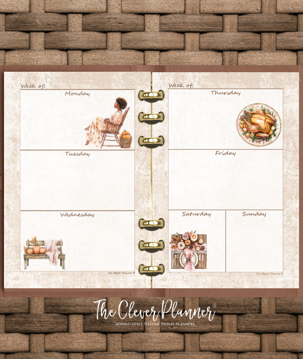 Thanksgiving - Undated Weekly Planner Refill