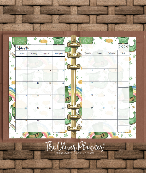 2025 Monthly Calendar (Separated) to use with monthly dividers (Holiday Print)