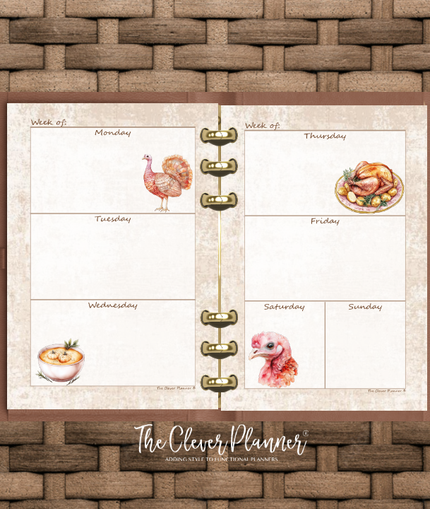 Thanksgiving - Undated Weekly Planner Refill