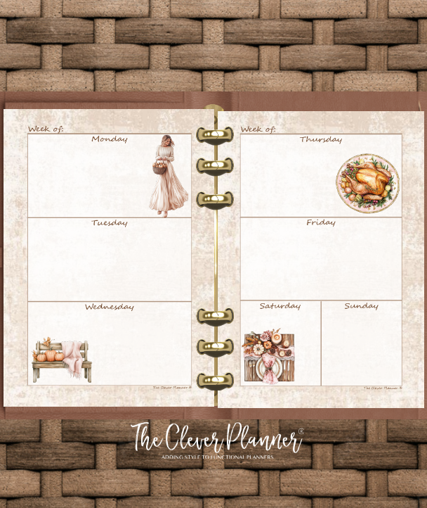 Thanksgiving - Undated Weekly Planner Refill