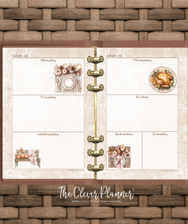 Thanksgiving - Undated Weekly Planner Refill