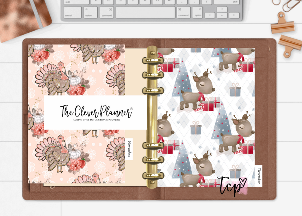 Holiday Print 12 Month Divider Tab Set