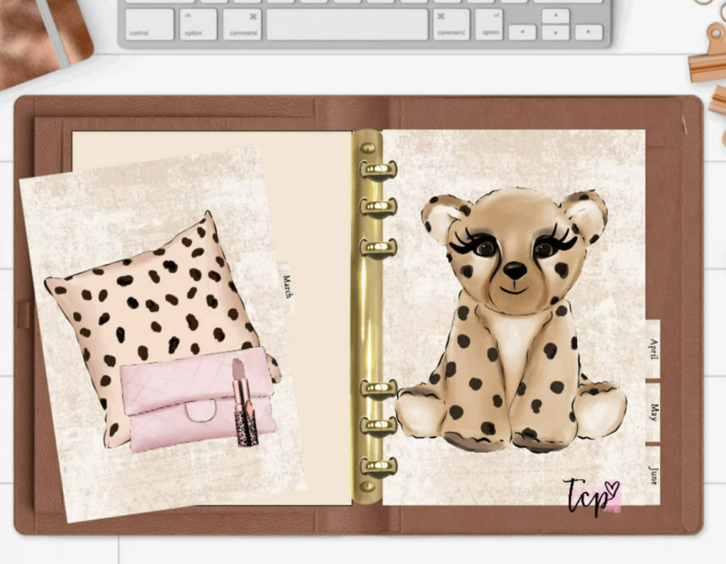 Pink Cheetah Print 12 Month Divider Set