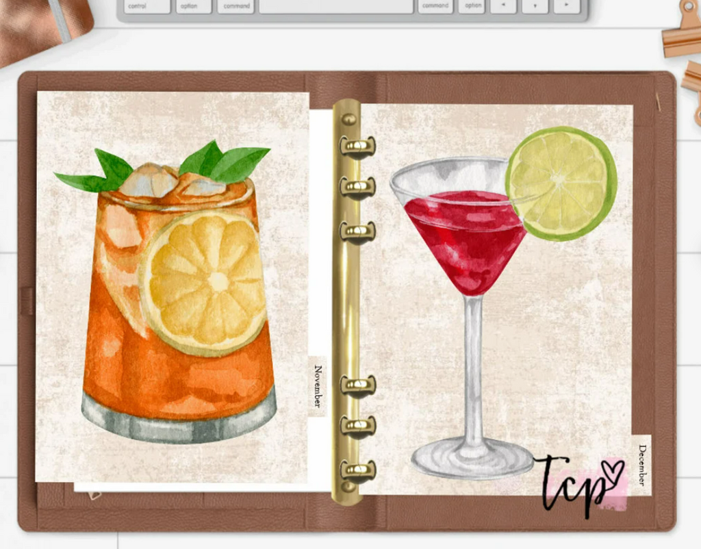 Cocktail 12 Month Divider Tab Set