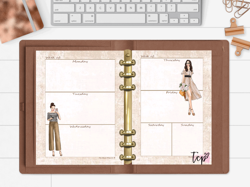 Fashion Ladies - Undated Weekly Planner Refill (brunette)