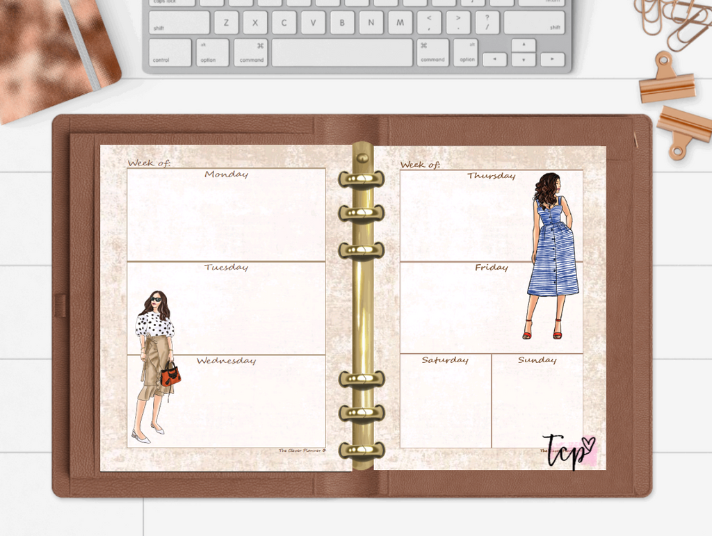 Fashion Ladies - Undated Weekly Planner Refill (brunette)