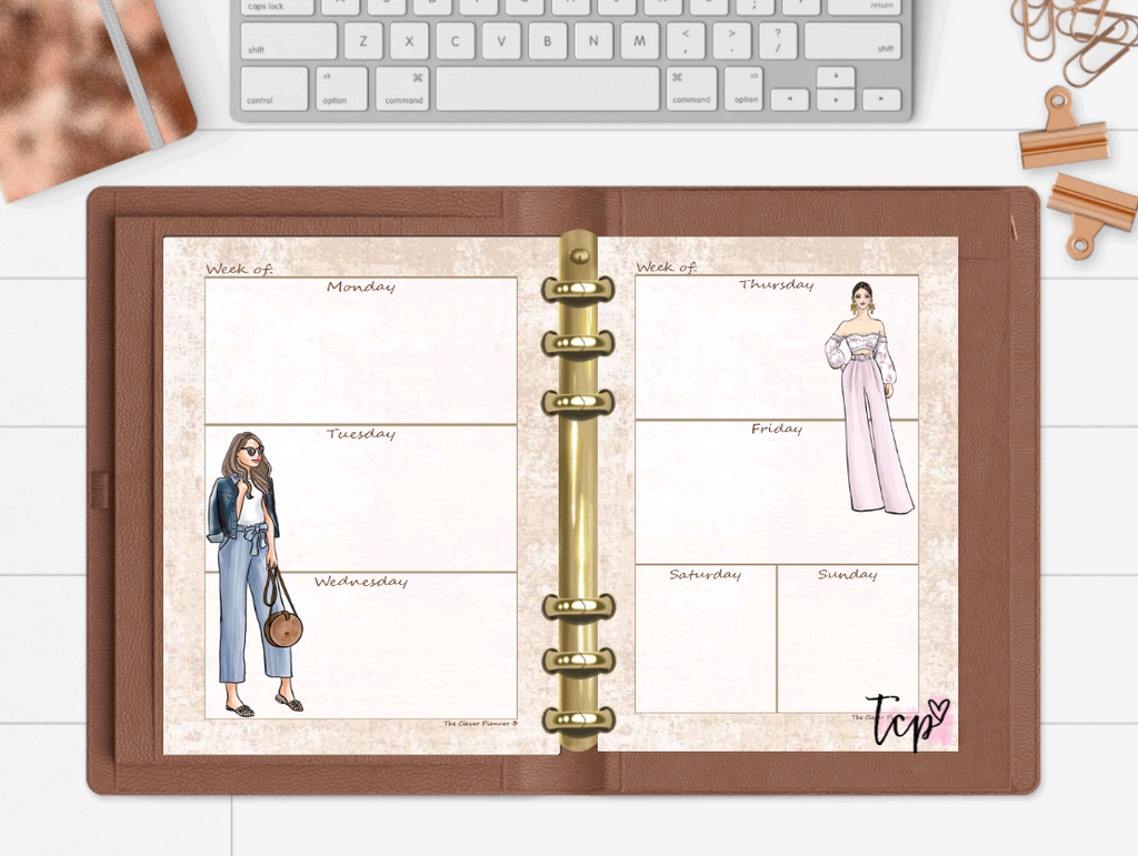 Fashion Ladies - Undated Weekly Planner Refill (brunette)