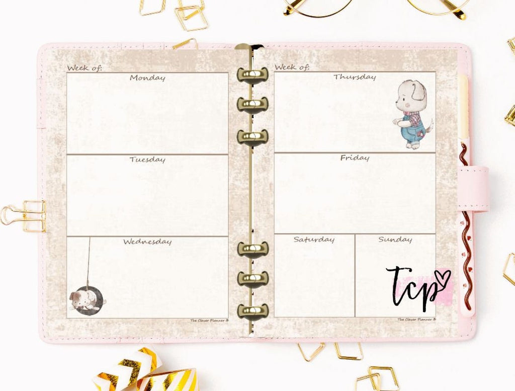 Puppy - Undated Weekly Planner Refill