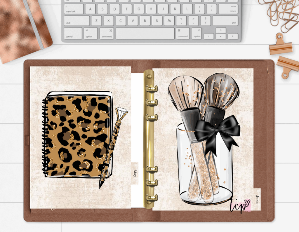 12 Month Divider Tab Set Leopard Lover