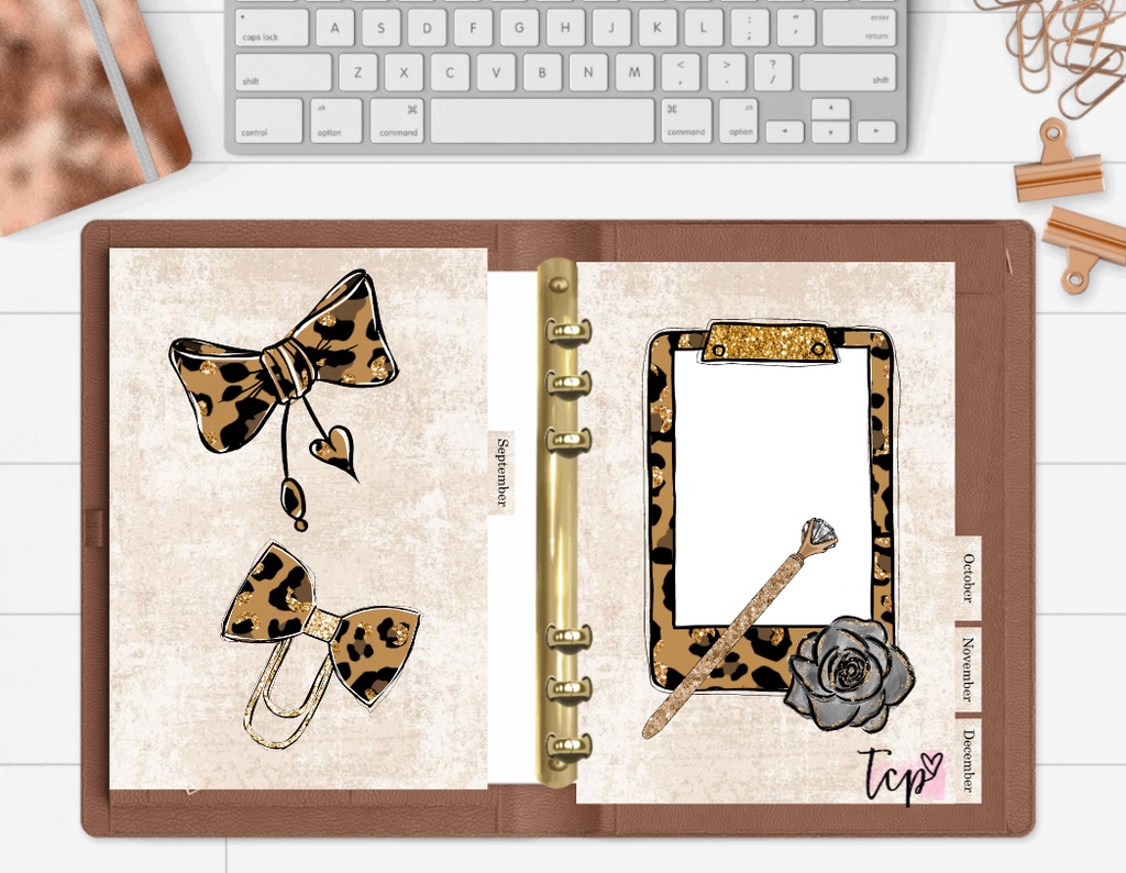 12 Month Divider Tab Set Leopard Lover