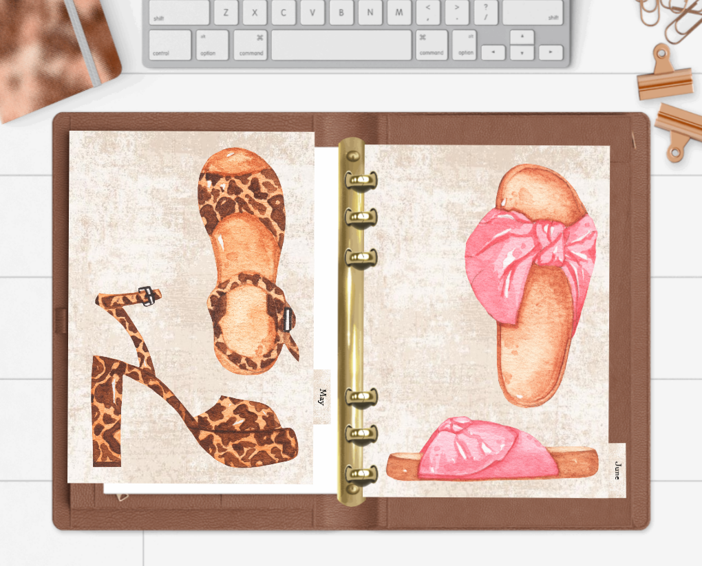 Heels and Shoes 12 Month Divider Tab Set